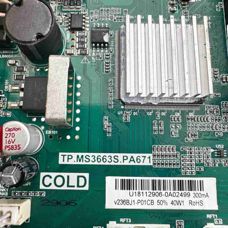 Μητρική πλακέτα TP.MS3663S.PA671 τηλεόρασης TURBOX TXV-2454