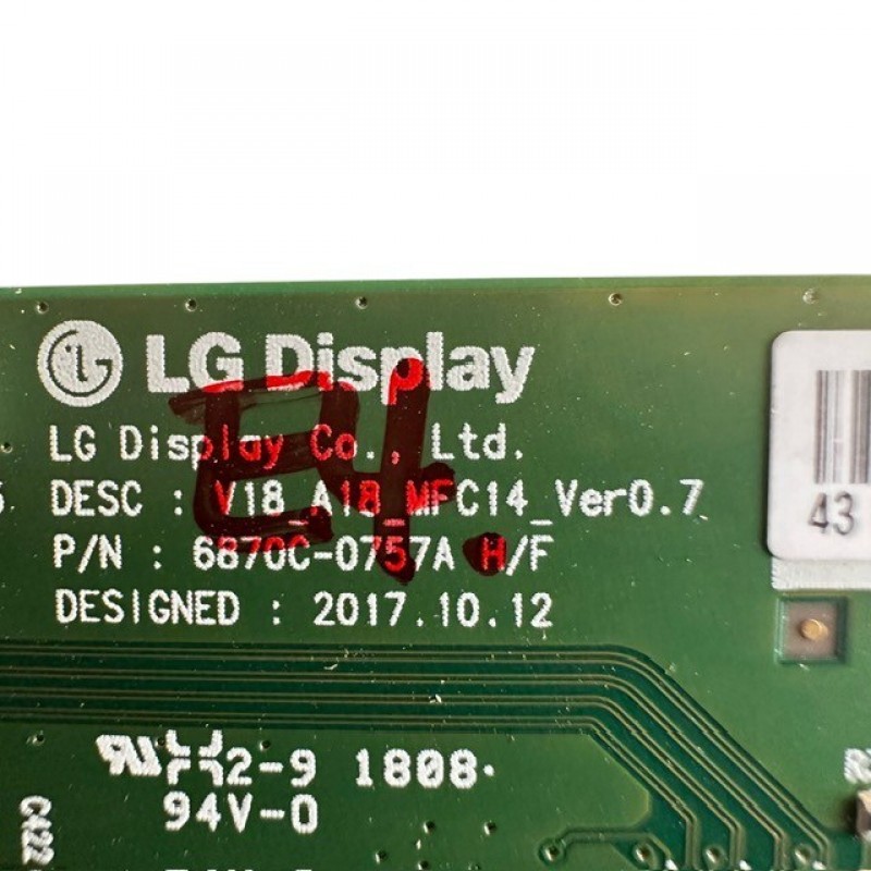 Πλακέτα T-con 6870C-0757A H-F τηλεόρασης Panasonic TX-43FX633E