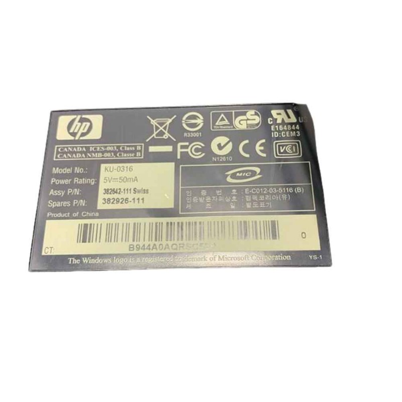 Πληκτρολόγιο PC HP KU-0316