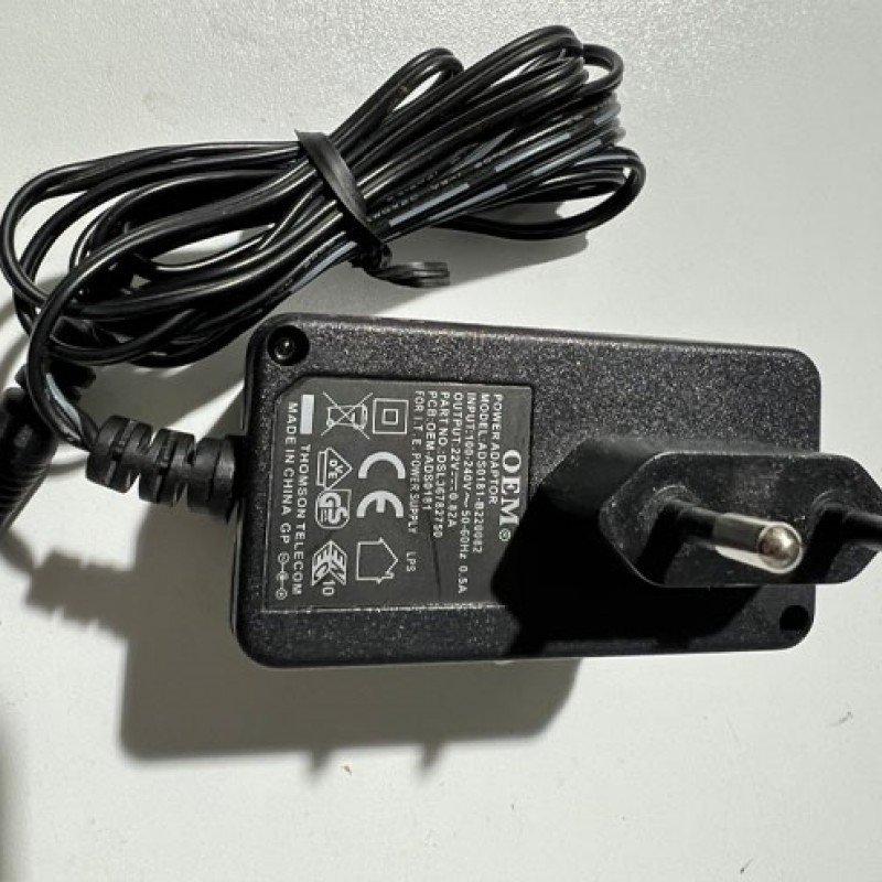 ΤΡΟΦΟΔΟΤΙΚΟ OEM_ADS181_B220082 220v TO 22V 0.82A PLUG 6,5x3,1mm