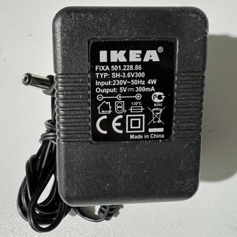 ΤΡΟΦΟΔΟΤΙΚΟ IKEA_FIXA_501.228.86_220V TO 5V 300mA PLUG_5,4x2,1