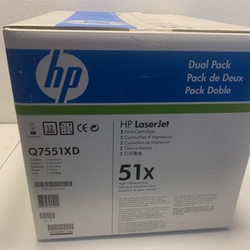 HP Q7551XD Γνήσια Διπλή Συσκευασία Μαύρων Κασετών Τόνερ για Εκτυπωτές LaserJet