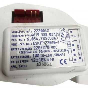 Κινητήρας παγομηχανής 2220042 ψυγείου Whirlpool  S20B TSS21-AG