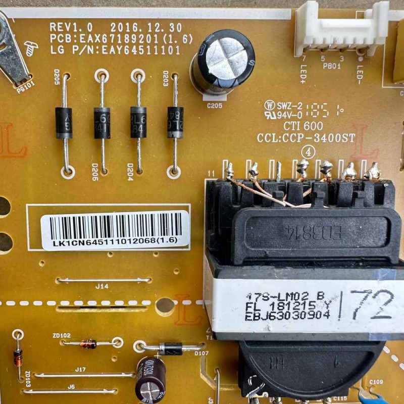 Πλακέτα Τροφοδοσίας EAX67189201, EAY64511101 Τηλεόρασης LG