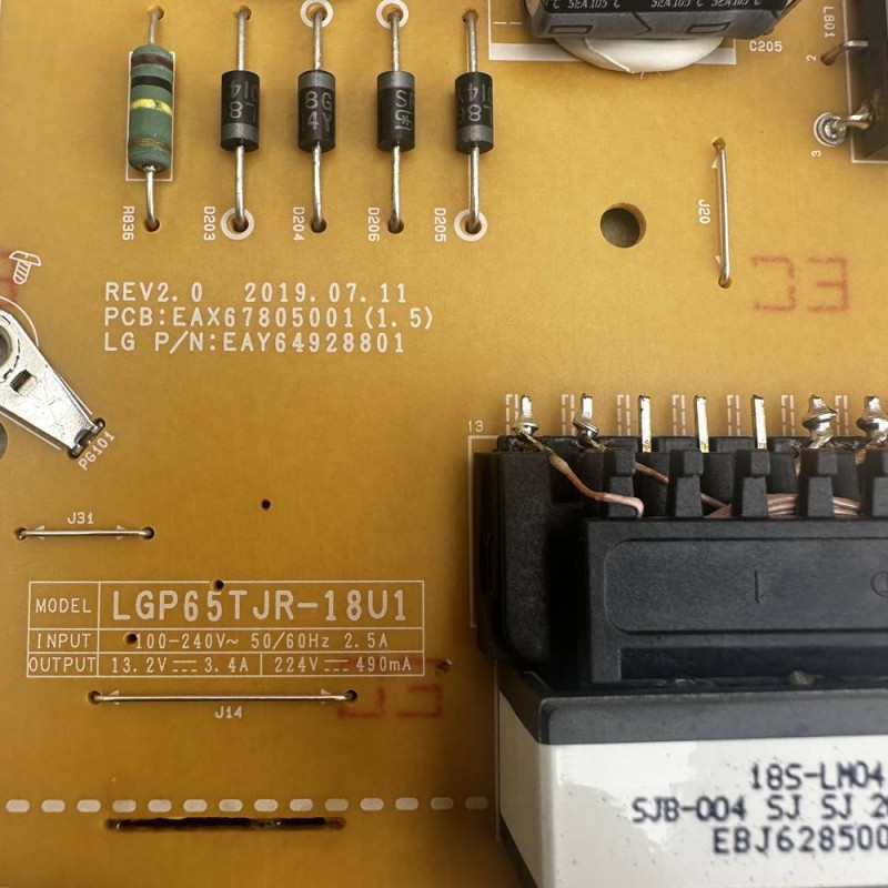 Πλακέτα Τροφοδοσίας EAX67805001 Τηλεόρασης LG 65UN71006LB