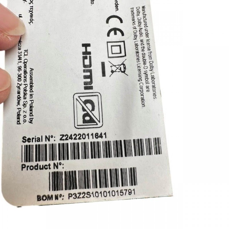 Πλακέτα τροφοδοσίας P24030219-0A02734, PW.A100W2.772 τηλεόρασης TCL 43P655