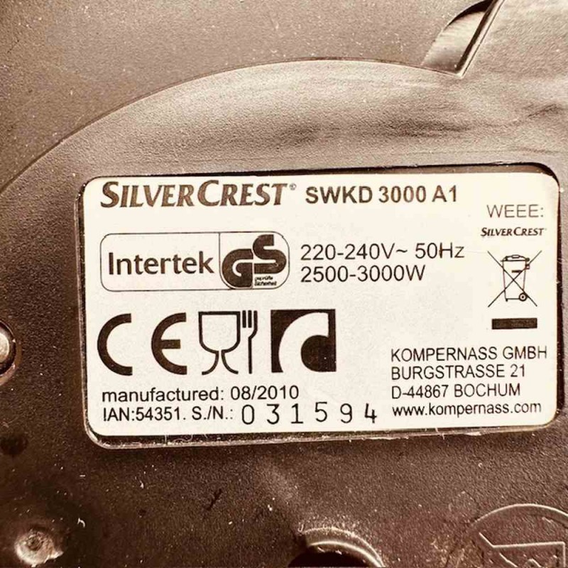 Βάση Βραστήρα Silver Crest SWKD 3000A1