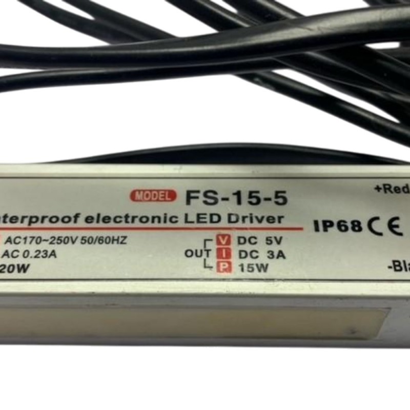 Αδιάβροχο τροφοδοτικό LED FS-15-5 δυο εξόδων