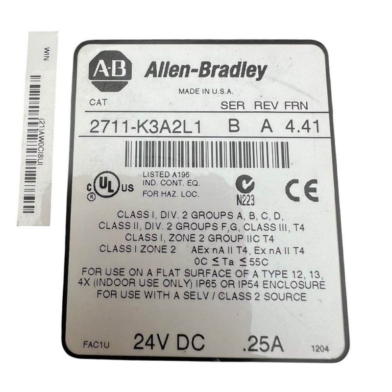 Βιομηχανικό HMI Allen-Bradley PanelView 300 (2711-K3A2L1) με Οθόνη και Πληκτρολόγιο