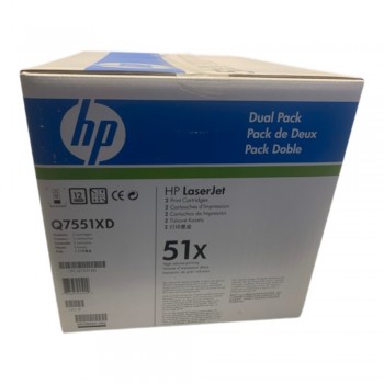 HP Q7551XD Γνήσια Διπλή Συσκευασία Μαύρων Τόνερ LaserJet