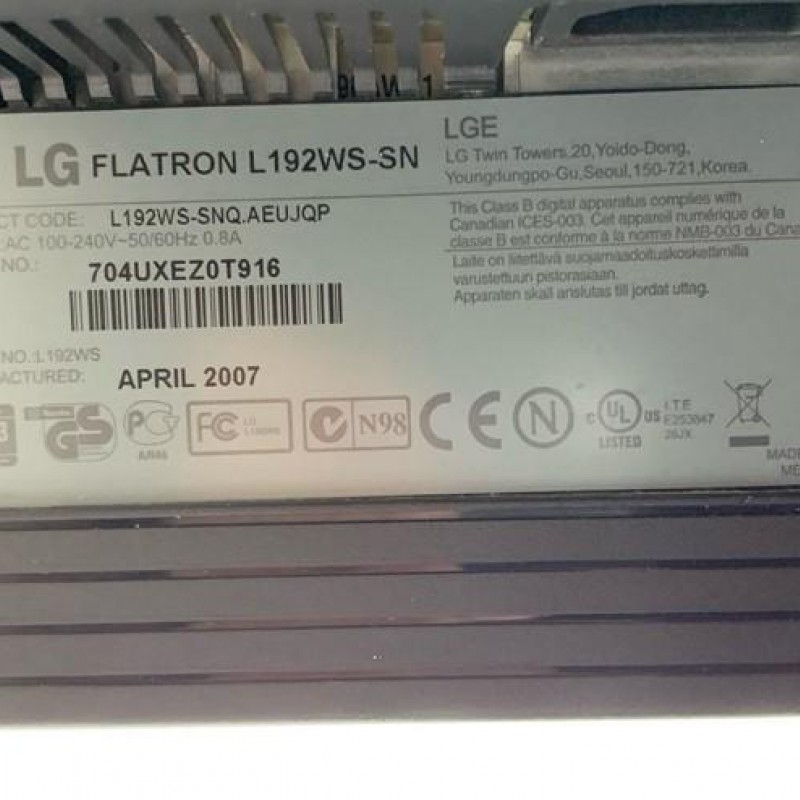 Οθόνη υπολογιστή 19'' LG FLATRON L192WS