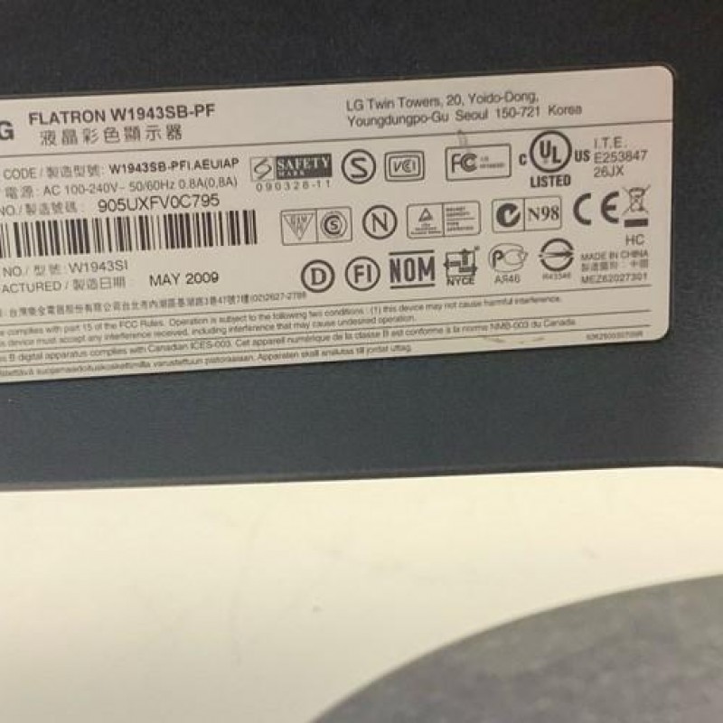 Οθόνη υπολογιστή 19'' LG W1943SB-PF