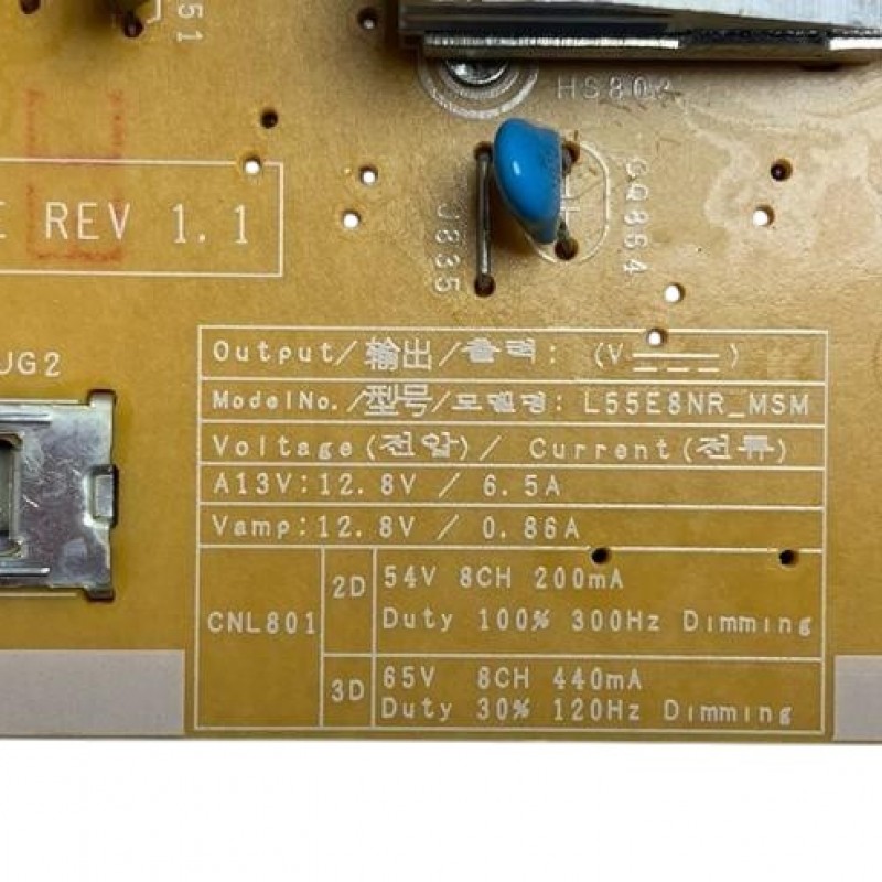 Πλακέτα Τροφοδοσίας L55E8NR Τηλεόρασης Samsung UE49MU7002T