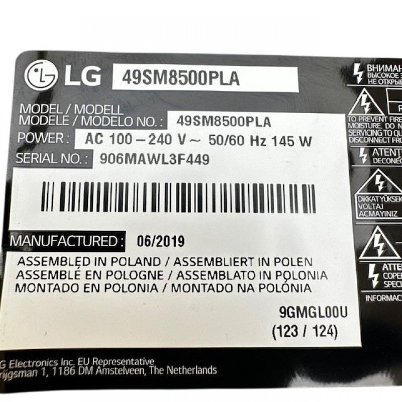 Πλακέτα τροφοδοσίας LGP49-19UL6 τηλεόρασης Lg 49SM8500PLA