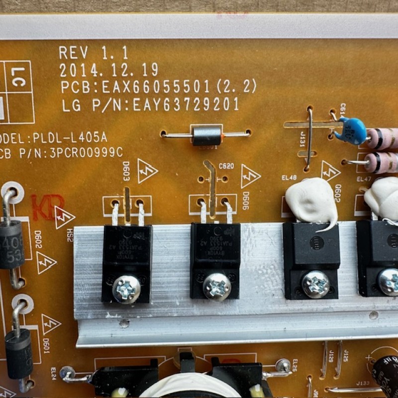 Πλακέτα τροφοδοσίας PLDL-L405A τηλεόρασης Lg 65UF850V