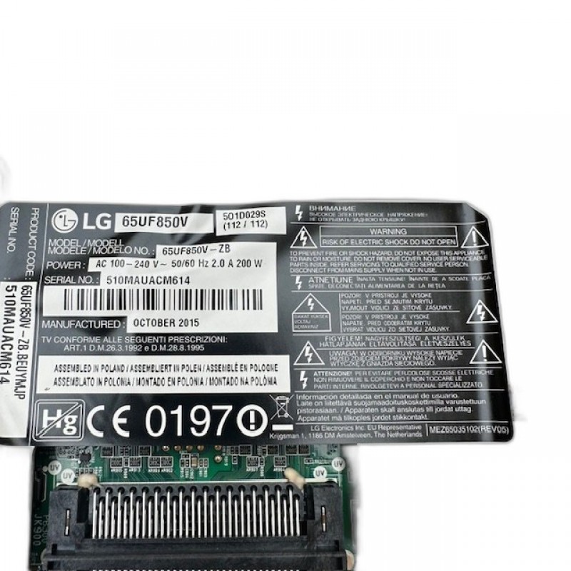 Πλακέτα τροφοδοσίας PLDL-L405A τηλεόρασης Lg 65UF850V