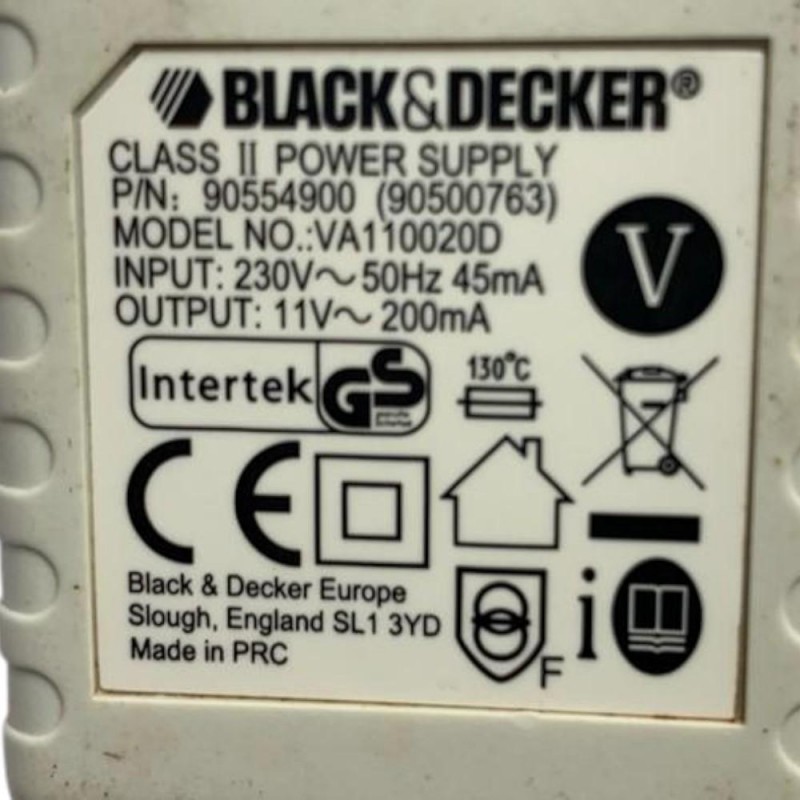 Τροφοδοτικό 11V AC 200mA 2.2VA Black-Decker VA110020D