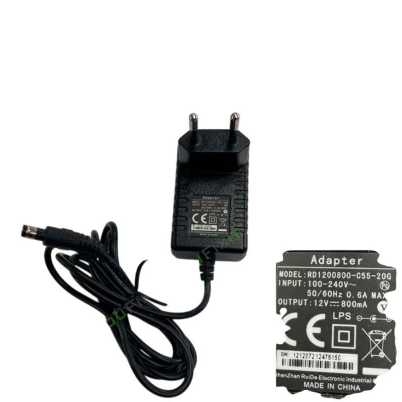 Τροφοδοτικό 12V 0.8A 9.6W RD1200800-055-20G