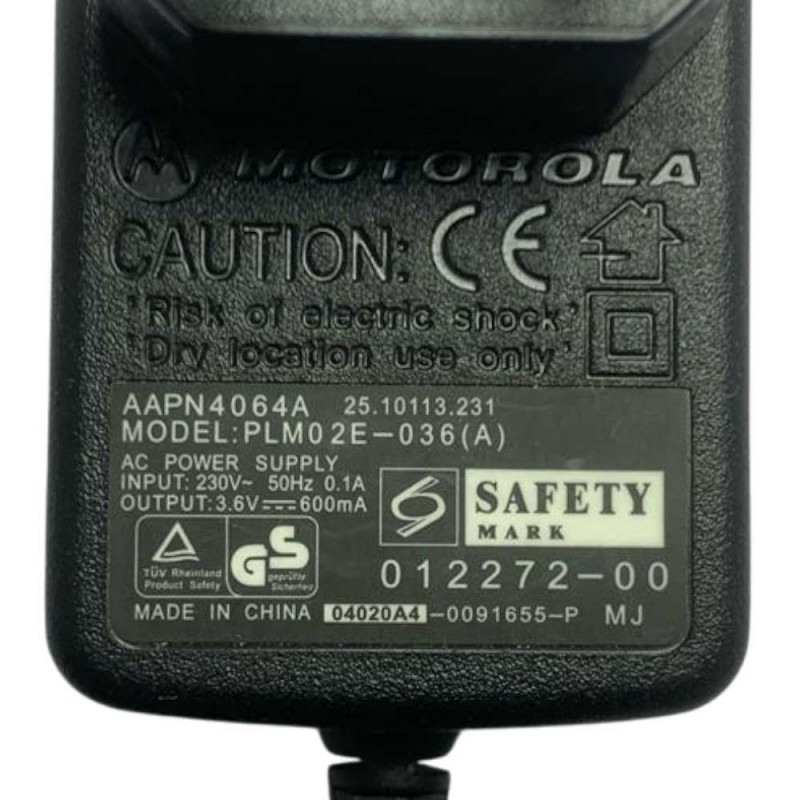 Τροφοδοτικό 3.6V 0.6A 2.16W Motorola AAPN4064A