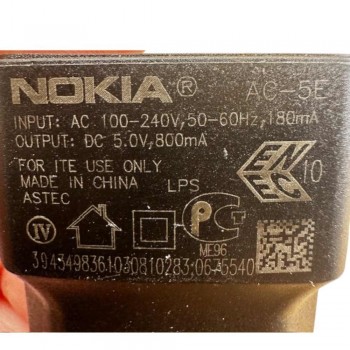 Τροφοδοτικό 5.0V 0.8A 4W Nokia AC-5E