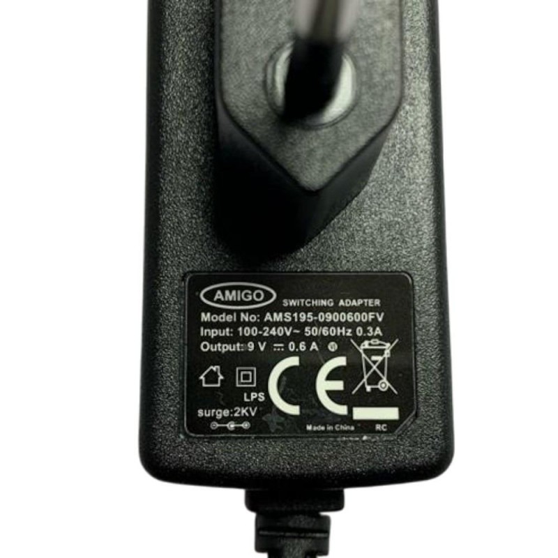 Τροφοδοτικό 9V 0.6A 5.4W Amigo AMS195-0900600FV