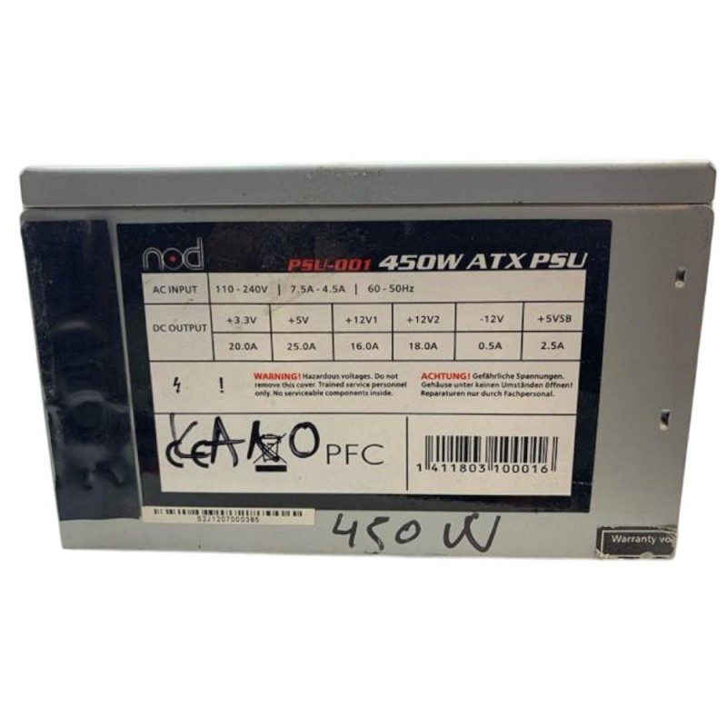 Τροφοδοτικό ΗΥ 450W Nod PSU-001, A450