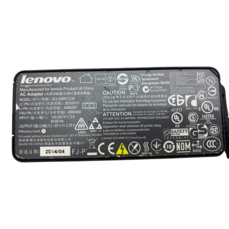 Τροφοδοτικό laptop 20V 2.25A 45W  Lenovo ADLX45NCC3A